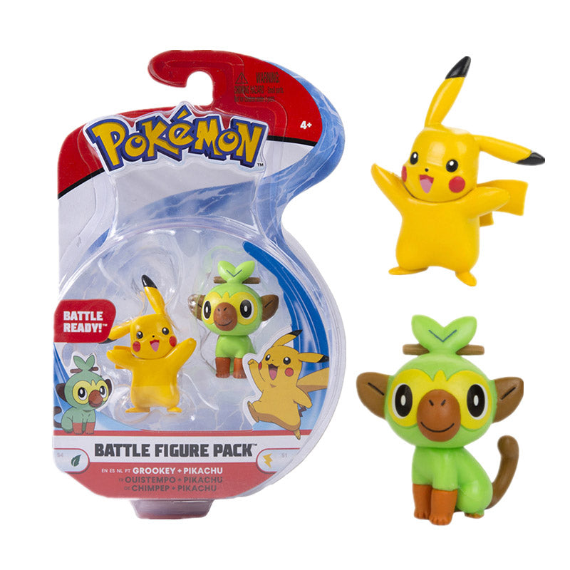 PIKACHU Y GROOKEY ORIGINAL POKEMON BATTLE FIGURE