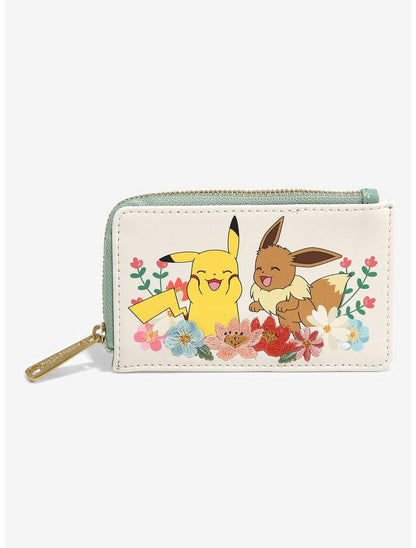 Tarjetero floral Pokémon Pikachu y Eevee