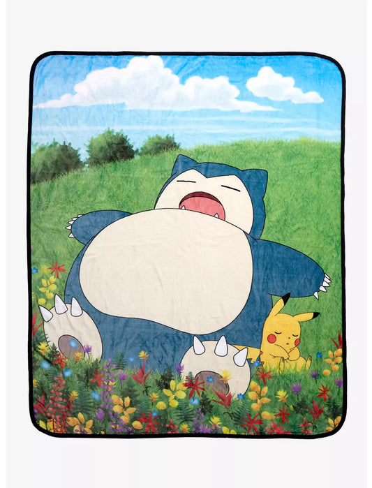 Cobija para dormir de Pokémon Snorlax y Pikachu - Exclusiva