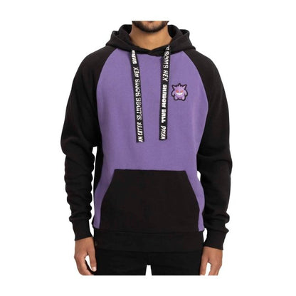 Sudadera con capucha negra y morada Gengar