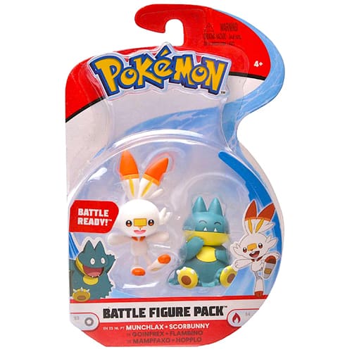 MUNCHLAX Y SCORBUNNY ORIGINAL POKEMON BATTLE FIGURE